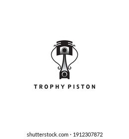 Piston logo vector illustration trophy design