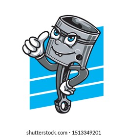 piston mascot character vector illustration