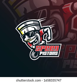 piston mascot logo design vector with modern illustration concept style for badge, emblem and tshirt printing.