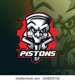 piston mascot logo design vector with modern illustration concept style for badge, emblem and tshirt printing.