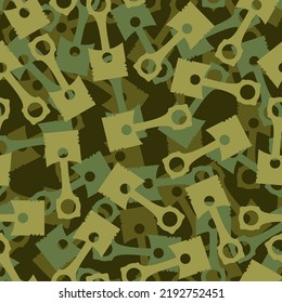 Piston Military pattern seamless. Motorcycle club Army background. biker club Protective texture