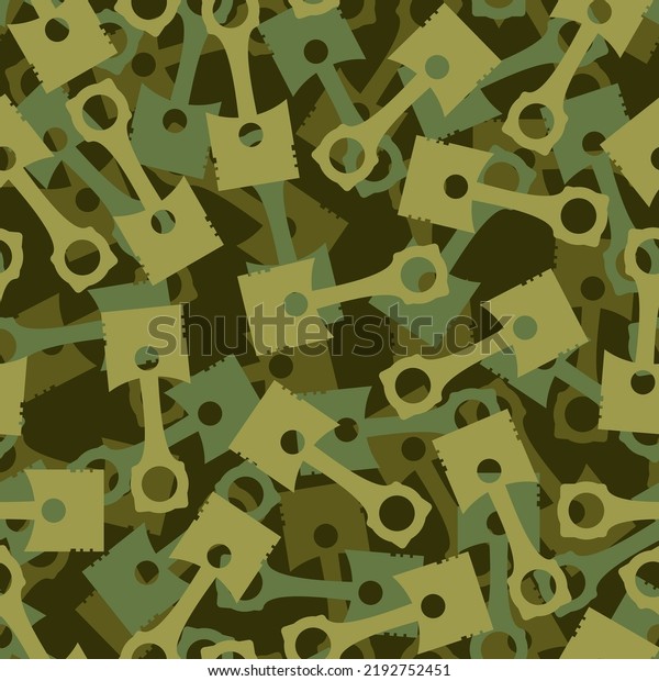 Piston Military pattern seamless.\
Motorcycle club Army background. biker club Protective\
texture