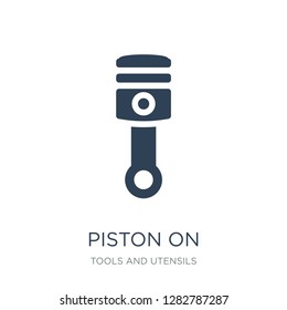 piston on icon vector on white background, piston on trendy filled icons from Tools and utensils collection, piston on vector illustration