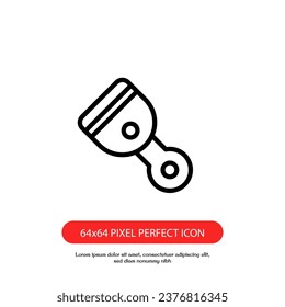 piston outline icon vector isolated on white background. pixel perfect piston sign good for web and mobile design