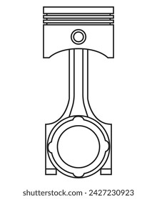 Piston in outline and vector format.
