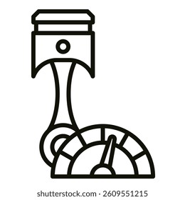 Piston Power icon line vector illustration