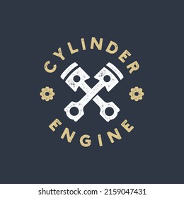 Piston Racing Garage Repair Vintage Logo Design