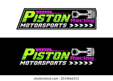 Piston racing motorsports design illustration for banner, tshirt, sticker, community and more