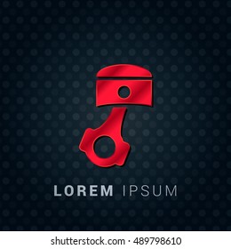 Piston Red chromium precious metallic 3D Icon / Logo Design
