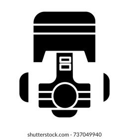 piston repair car engine icon, vector illustration, black sign on isolated background