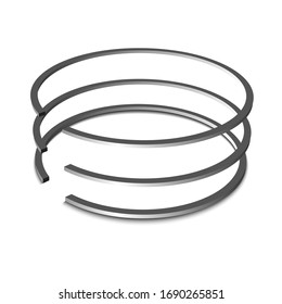 Piston Ring Set. Car Parts. Vector Illustration.