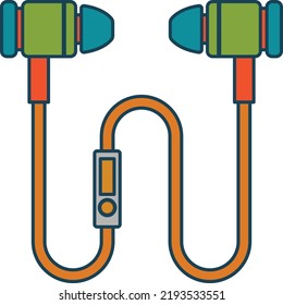 Piston Shape Headphone vector icon design, Wearable technology symbol, Personal Internet of Things Sign, tech togs stock illustration, Hands Free Authentication for Virtual Assistants Concept