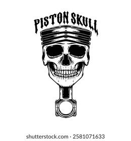 Piston Skull Vector on white background