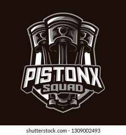 Piston Squad - Mascot & E-sport Logo - All elements on this template are editable with vector software