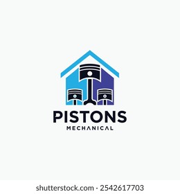 Logotipo da tecnologia do pistão, símbolo do logotipo da tecnologia do pistão, manutenção do motor de pistão, peças de reposição do pistão.