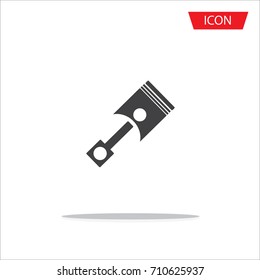 piston vector icon isolated on white background.
