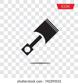 piston vector icon vector isolated on transparent background.