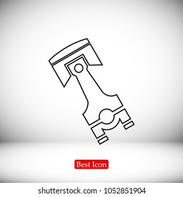 piston vector icon, stock vector illustration flat design style