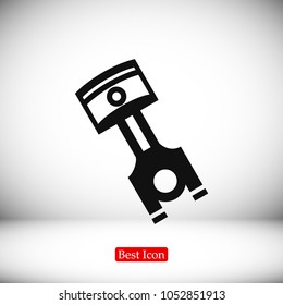 piston vector icon, stock vector illustration flat design style