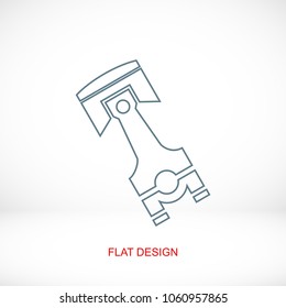 piston vector icon, stock vector illustration flat design style