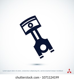 piston vector icon, stock vector illustration flat design style