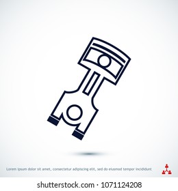 piston vector icon, stock vector illustration flat design style