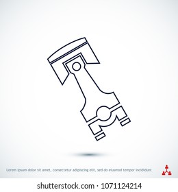 piston vector icon, stock vector illustration flat design style