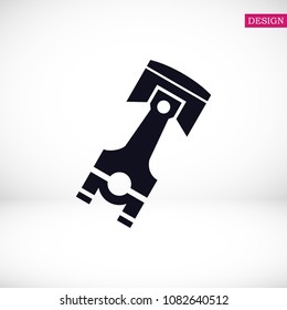 piston vector icon, stock vector illustration flat design style