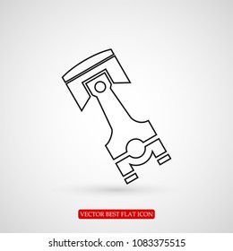 piston vector icon, stock vector illustration flat design style