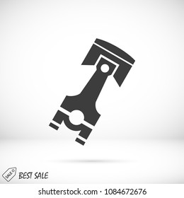 piston vector icon, stock vector illustration flat design style