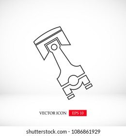 piston vector icon, stock vector illustration flat design style