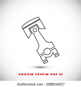 piston vector icon, stock vector illustration flat design style