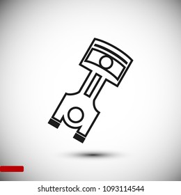piston vector icon, stock vector illustration flat design style