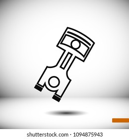 piston vector icon, stock vector illustration flat design style