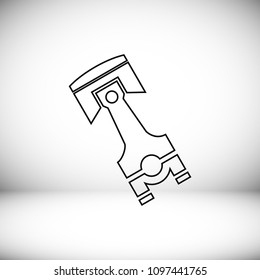 piston vector icon, stock vector illustration flat design style