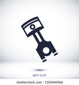 piston vector icon, stock vector illustration flat design style