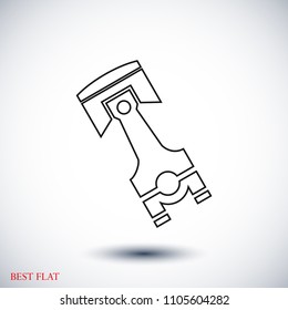 piston vector icon, stock vector illustration flat design style