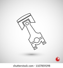 piston vector icon, stock vector illustration flat design style