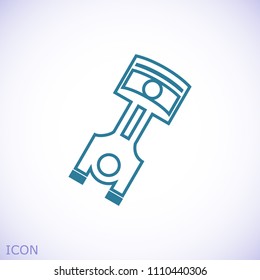 piston vector icon, stock vector illustration flat design style
