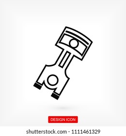 piston vector icon, stock vector illustration flat design style