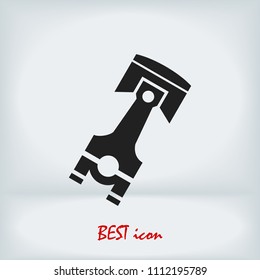 piston vector icon, stock vector illustration flat design style