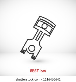 piston vector icon, stock vector illustration flat design style