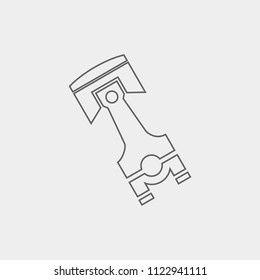 piston vector icon. stock vector illustration flat design style.