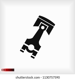 piston vector icon, stock vector illustration flat design style