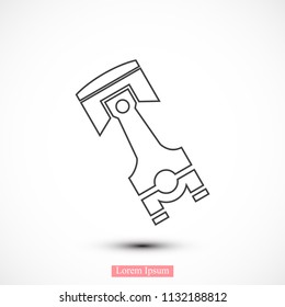 piston vector icon, stock vector illustration flat design style