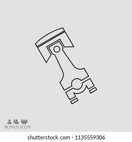 piston vector icon, stock vector illustration flat design style