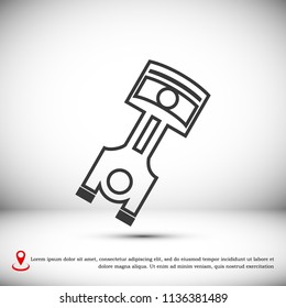 piston vector icon, stock vector illustration flat design style