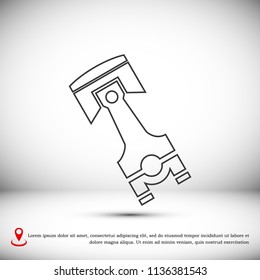 piston vector icon, stock vector illustration flat design style