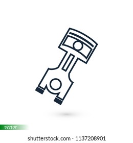 piston vector icon, stock vector illustration flat design style