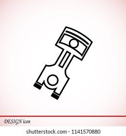 piston vector icon, stock vector illustration flat design style